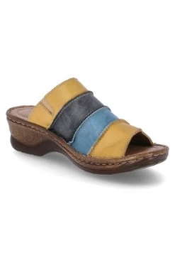 Josef Seibel Femme Mules à Talons Gelb Blau -Pas Cher Josef Seibel Boutique 2b27fc80b8784ab8aace1ddf3f650d6b