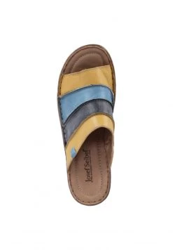 Josef Seibel Femme Mules à Talons Gelb Blau